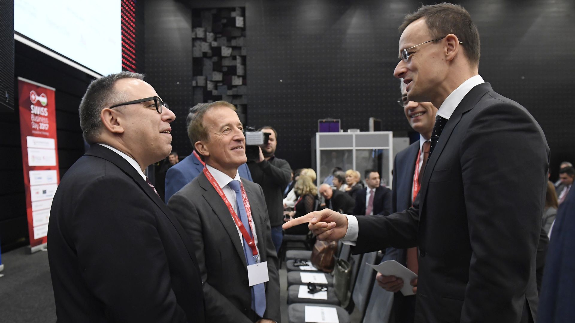 Nicolas Brühl, Ambassador of Swiss Federal Ministry of Foreign Affairs, H.E. Peter Burkhard, Ambassador of Switzerland to Hungary and Péter Szijjártó, Minister of Foreign Affairs and Trade